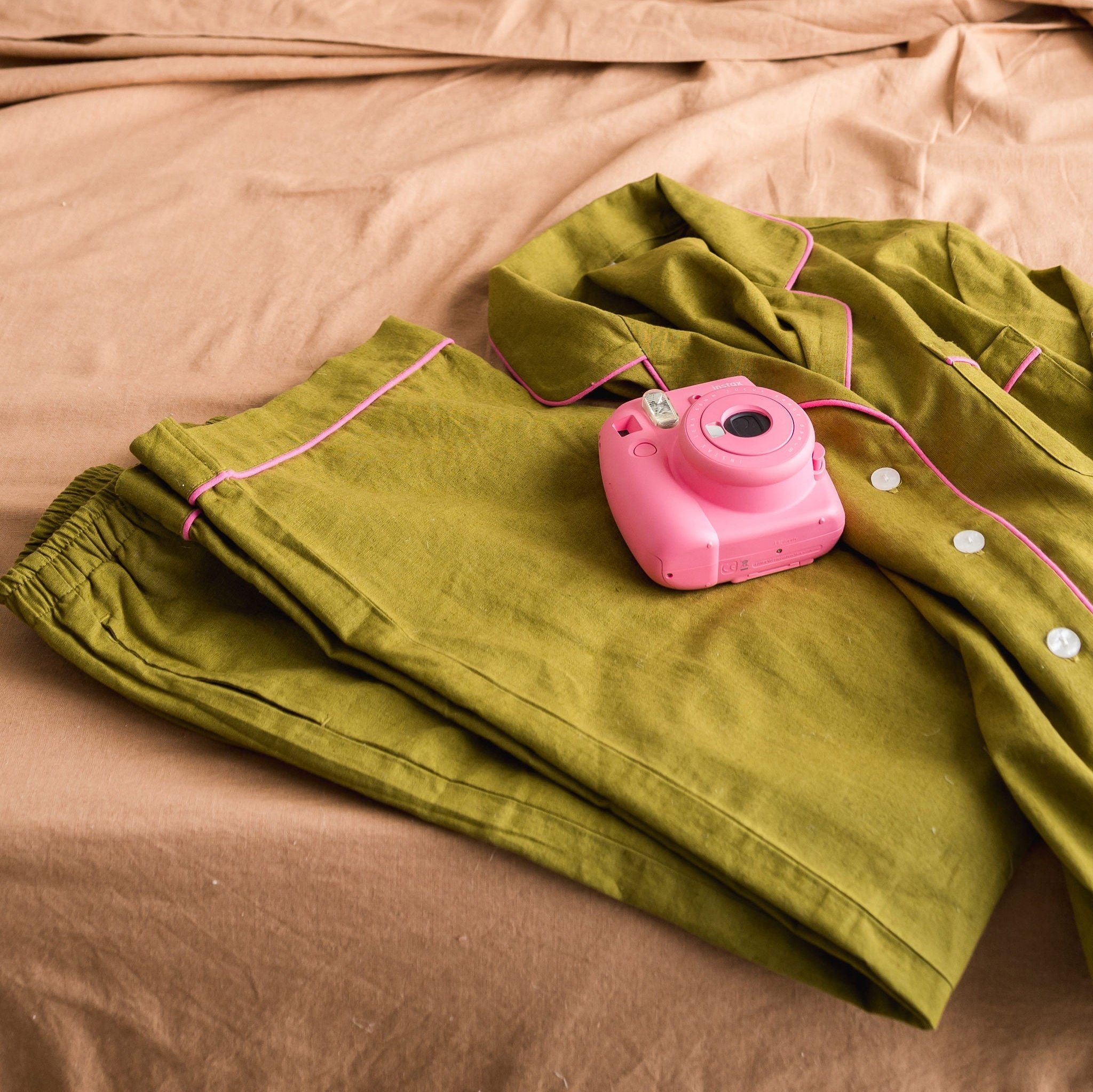 Ensemble de pyjama 2 pièces en mélange lin et coton