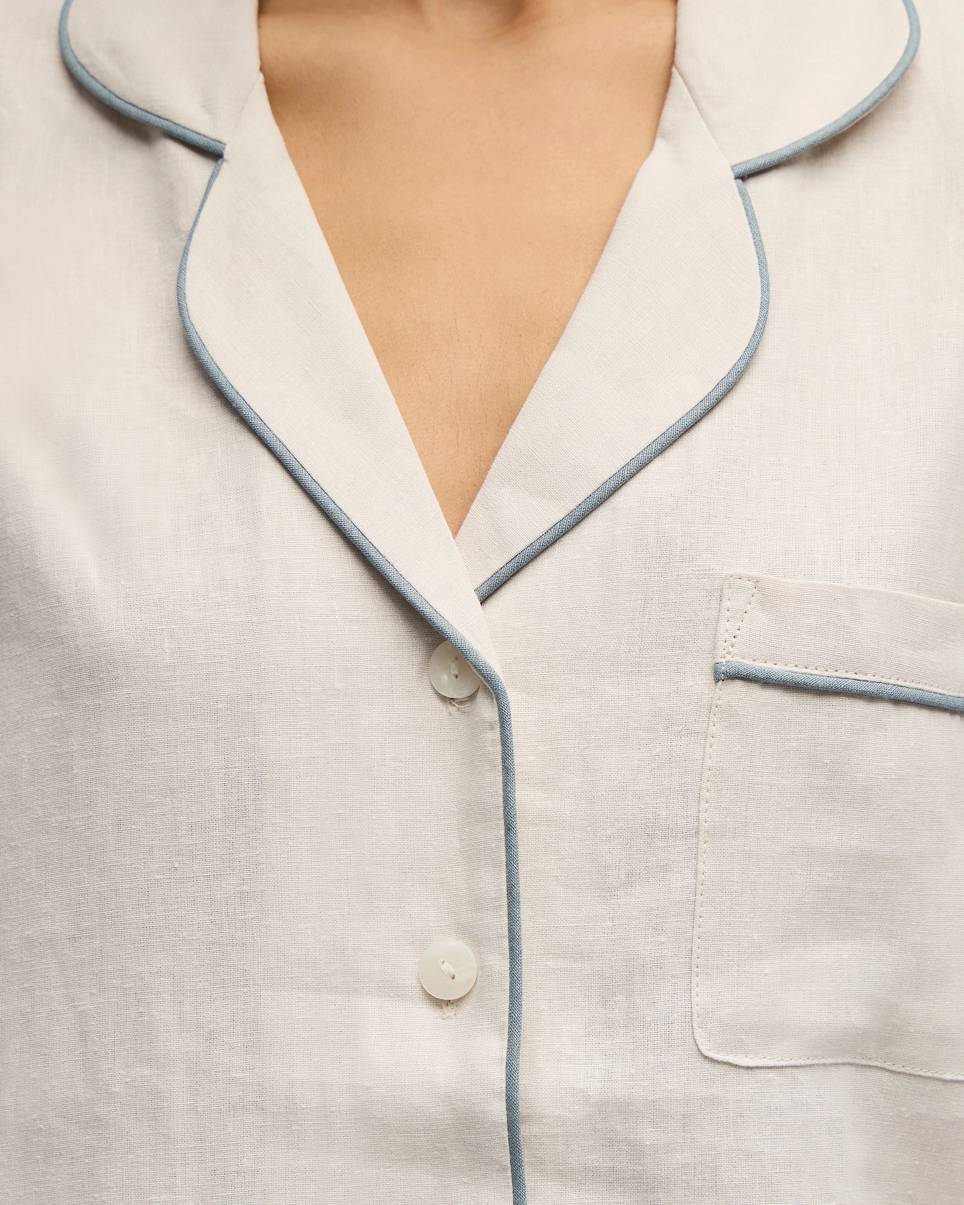 FRENCH LINEN SHORT PAJAMA SET