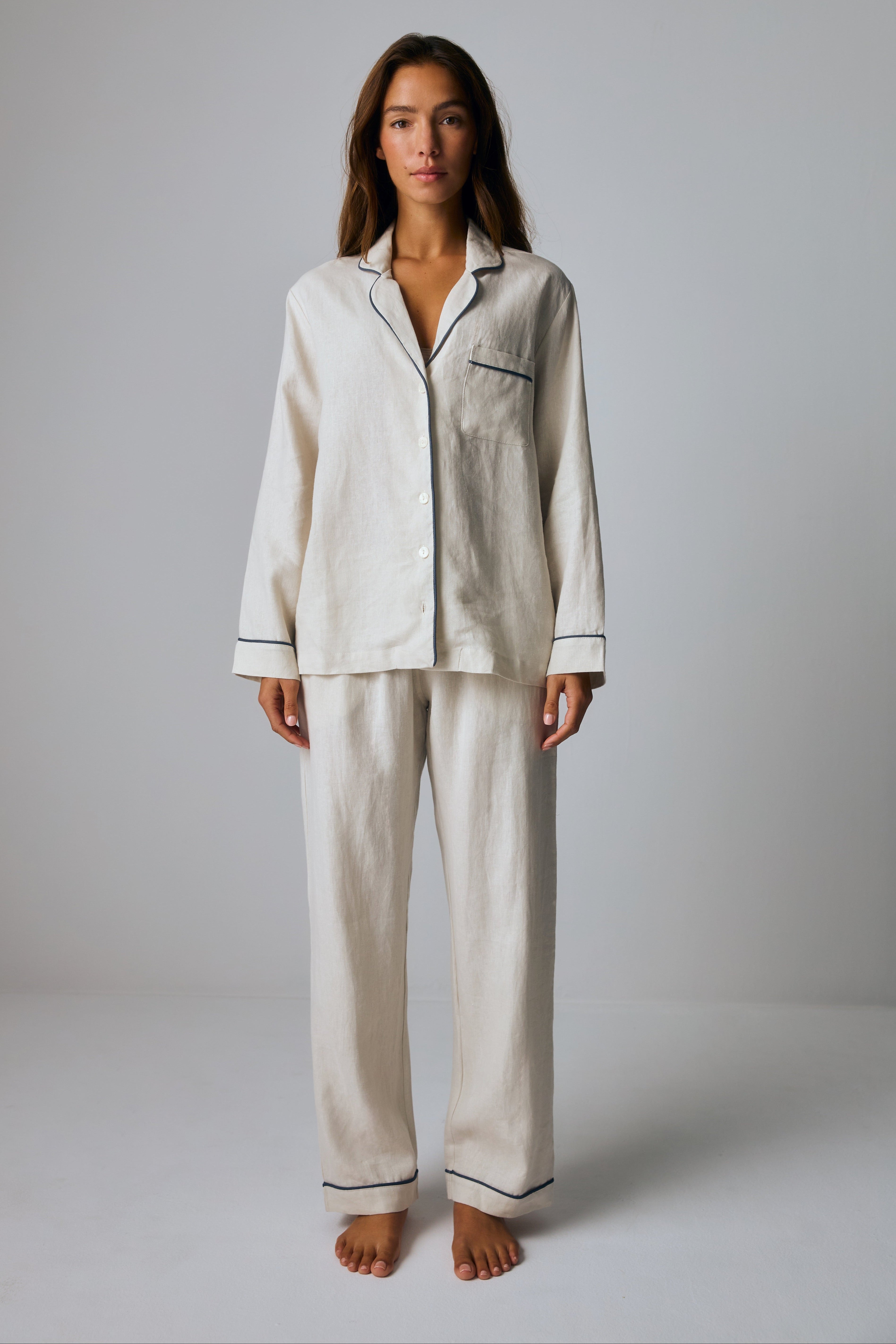 ENSEMBLE PYJAMA LONG EN LIN FRANÇAIS