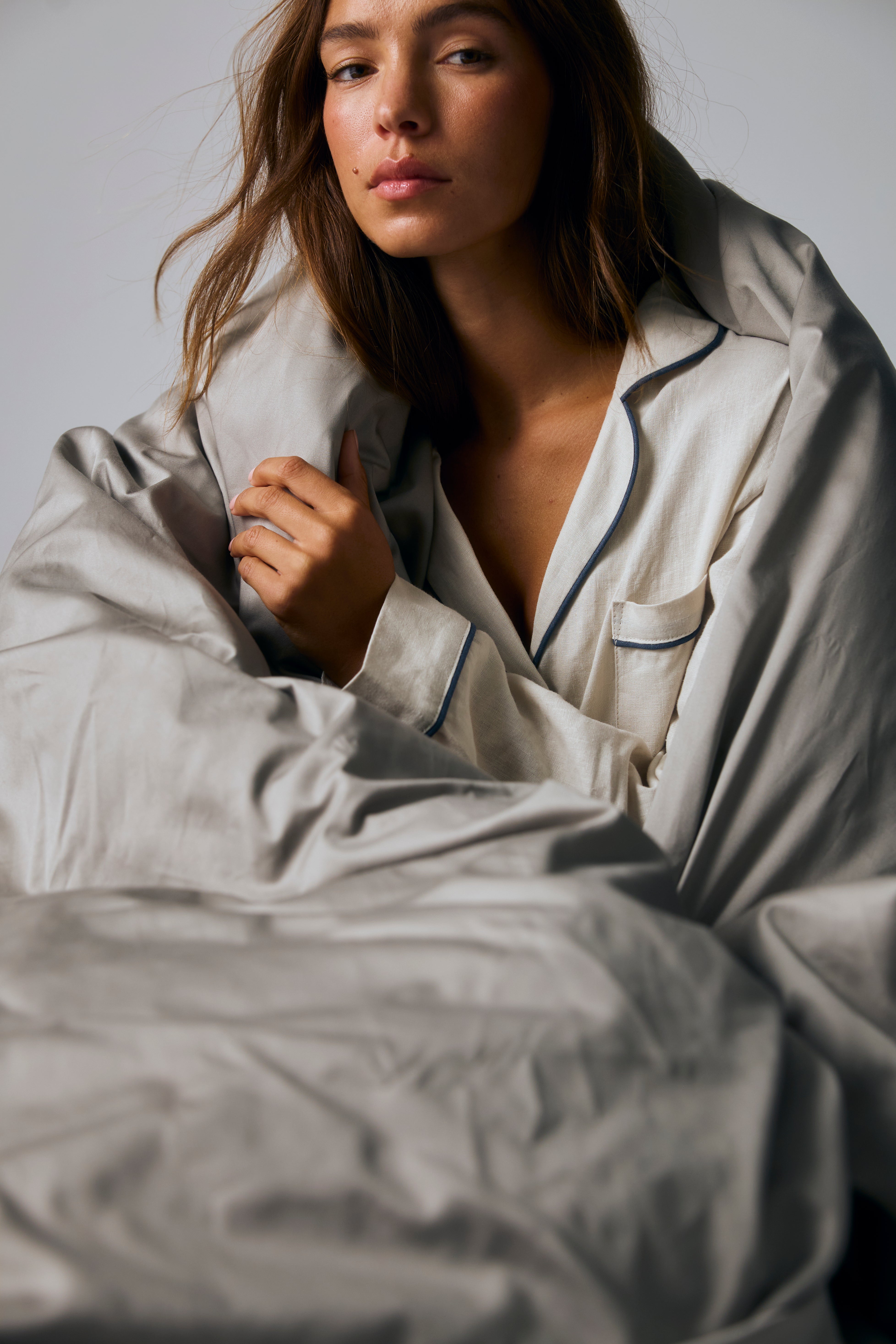 FRENCH LINEN LONG PAJAMA SET