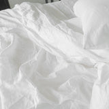 If Only Home French Linen Flat Sheet Snow